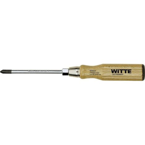 WITTE DESTORNILLADOR PHILLIPS PUNTA NEGRA CON MANGO DE MADERA MEDIDAS PH 1x85