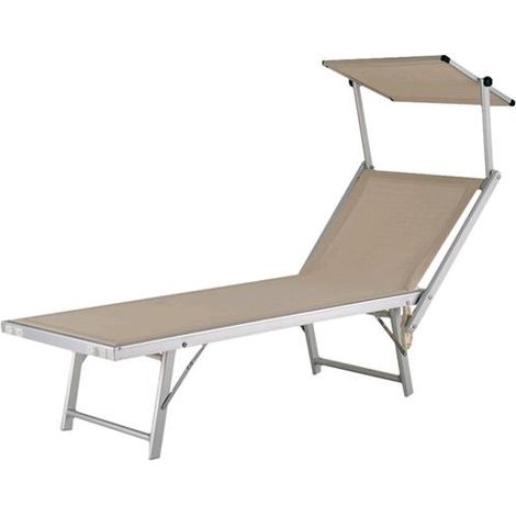 Lettino Lux beach bianco con parasole