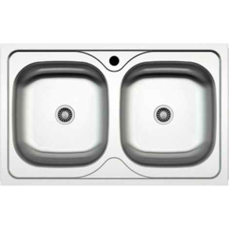 Einbauküchenspüle MP862V Stahl 86x50 cm zwei Becken