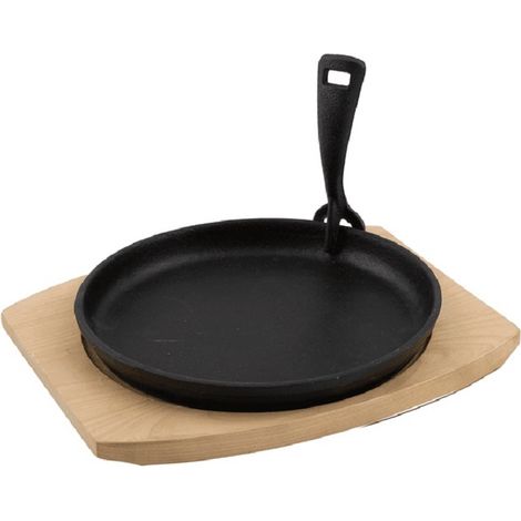 Poêle en fonte + dessous de plat bambou pour barbecue Barbecook (1/5)