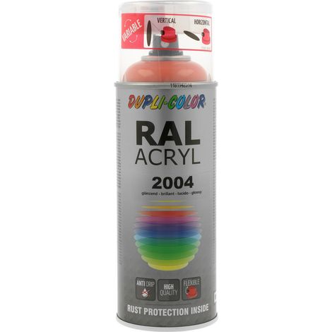 Peinture Acrylique Ral2004 Orange Pur Brillant 400 Ml Dupli Color