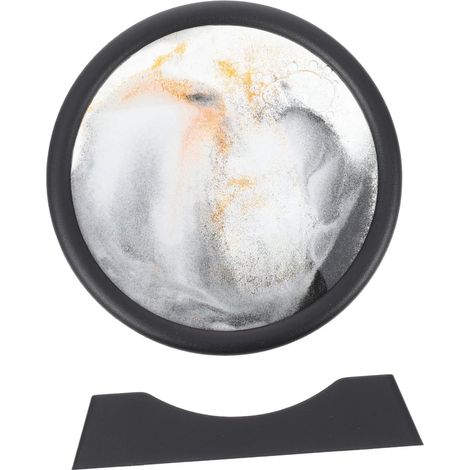 Peinture De Sable Mobile Verre Rond Décoration De Bureau Chic Avec Cadre Verre Art De Table Relaxant Avec Sable Pour Maison Et Bureau (1/5)