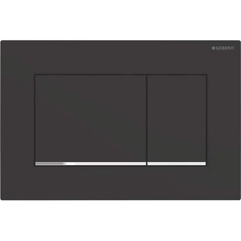 Plaque d'actionnement carrée pour double chasse d'eau Geberit Sigma20 (anciennement Sigma30) : noir, chrome brillant (115.883.KM.1)-Chrom