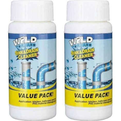 2Pcs Wild Tornado Pipe Dredge Wild Tornado Sink And Drain Cleaner Powerful Sink And Drain Cleaner Powder Upgraded Sink Drain (1/3)