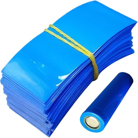 100 Stück 21700-Akkuschläuche aus PVC, isoliertes Akkuschläuche-Set für 21700-Akkus, Wärmeschutzfolie, Außenschlauchschutz, blau (1/5)