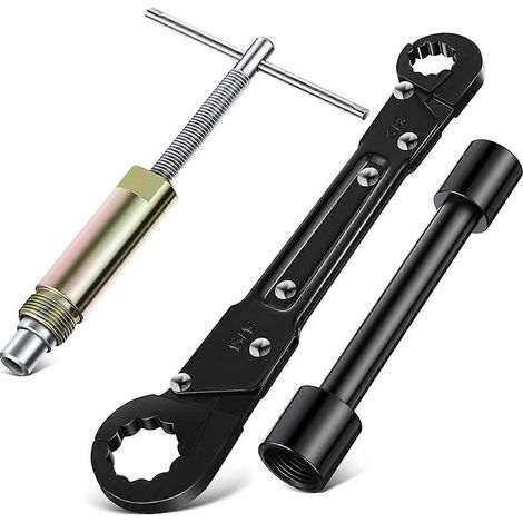 Ensemble d'outils de plomberie 3 en 1 : clé d'arrêt d'angle avec extracteur de douille à compression, clé pour tuyau d'eau pour l'installation d'angles (1/5)