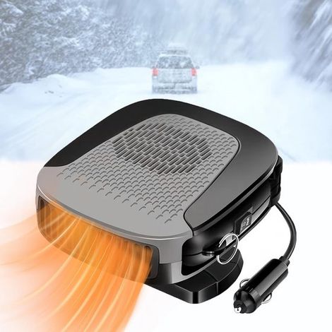 Calefactor para coche de 12 V, descongelador de parabrisas 2 en 1, calentamiento y enfriamiento rápidos, ventilador portátil para coche. (1/5)