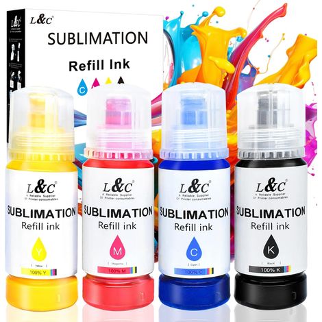 Encre de sublimation pour imprimante Epson Ecotank ET-2810 ET-1810 ET-2830 ET-2815 ET-4810 ET-2820 ET-2810 ET-2850 ET-2840 - Remplissage automatique (1/5)