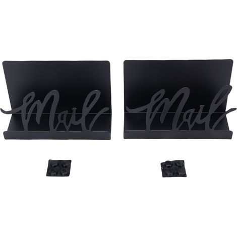 étagère rangement-Porte-à-lettres métallique avec base antidérapante - Organiseur de bureau pour lettres et documents (1/5)