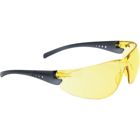 Lunettes de sécurité jaunes EAGLE FLASH, légères et avec une monture enveloppante. (1/5)