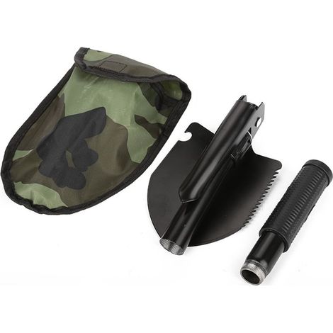 Pelle de survie pliante multifonction avec boussole pour camping en plein air randonnée voyage (1/5)