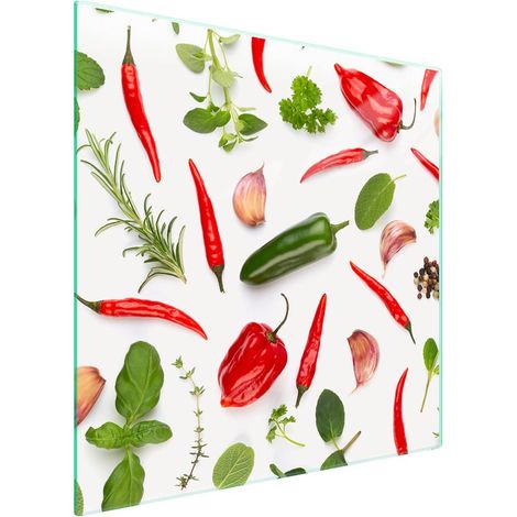 Piastra protettiva in vetro per piano cottura 50x52 Verdure (1/5)