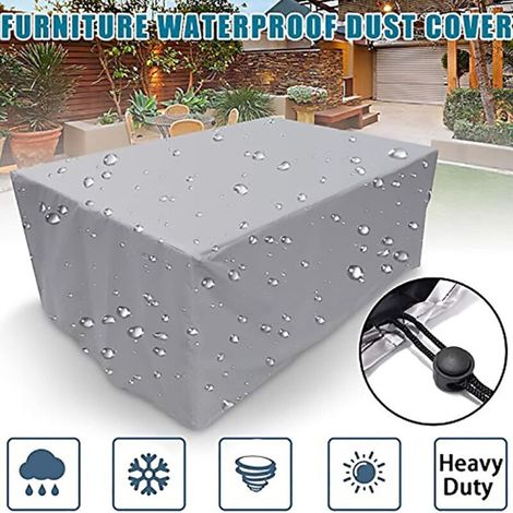 Imperméable Housse De Table Exterieur Rectangulaire, Housse De Protection argent, Table Jardin 210d De Protection argent, 120 x 60 x 90cm (1/4)