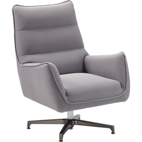 LAREDO - Fauteuil Pivotant Tissu Maille 3D Gris (1/5)