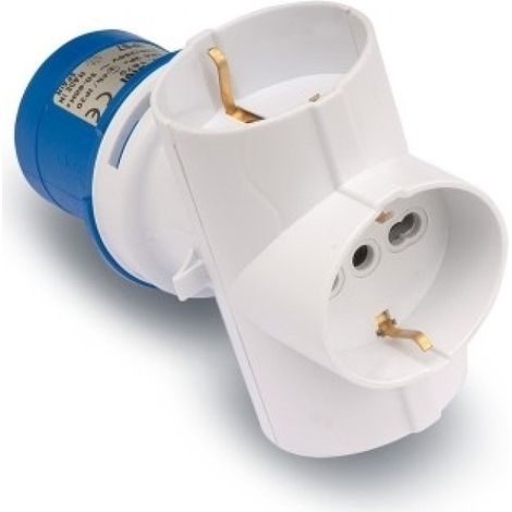 Adaptador elec tt 16a-250v ind tri bl famat