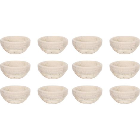 12 pièces 5Inch Banneton levée du pain panier rond pâte levain fermentation pâte fermentation bols amovible doublure (1/5)