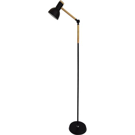 Lámpara de pie TEACHER 1xE27 22d Negro/Madera (1/7)