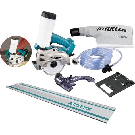 Makita DCC501ZX1 18v 125mm Dustless Disc Cutter Wet Tile Saw + 1.0m Guide Rail (1/5)