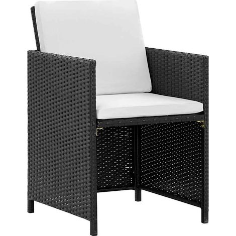 Salon de jardin encastrable 11 pcs Contemporain, Ensemble repas de jardin, et coussin Rotin naturel Noir OIB4066E (1/5)