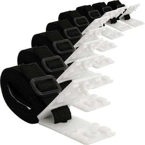 8 pièces enrouleurs pour bâche de piscine, avec sangles et pinces de fixation, compatibles avec les bâches solaires et les systèmes d’enroulement tubulaires pour piscines enterrées (1/4)