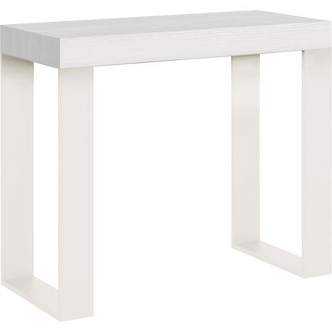 Consolle Allungabile 90-300x40x77 cm Tecno Bianco Frassino telaio Bianco (1/5)