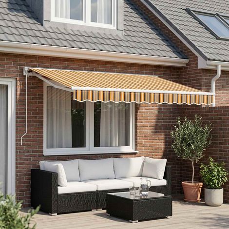 vidaXL Awning Canopy Replacement for 2.5x2 m Orange & Black Stripe (1/5)