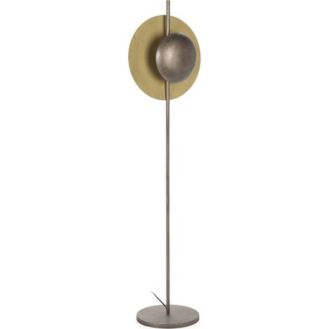 Lampadaire en métal vieilli esprit sculpture - laiton vieilli et bronze vieilli (1/4)