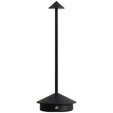 Lampe de Table Rechargeable et Sans Fil avec Contrôle Tactile,pour chevet, interieur, terrasse, restaurant,Hauteur 30 cm (noir) (1/5)