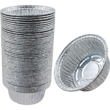 Plateaux en feuille d'aluminium, plateaux ronds, plateaux de cuisson, plateaux compte-gouttes, plateaux de four, 40 pièces, vaisselle en feuille d'aluminium jetable, plats à gâteaux, adaptés à la cuis (1/3)
