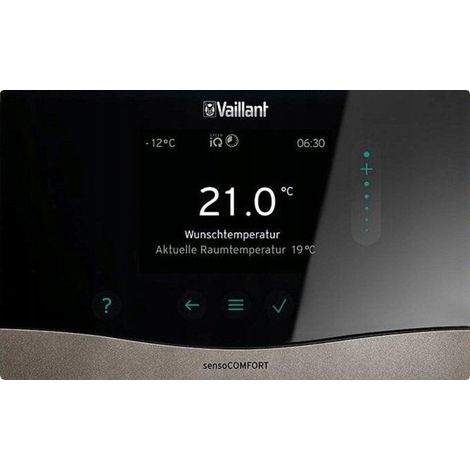 Vaillant – Régulateur climatique sans fil VRC 720f sensoCOMFORT – Gestion jusqu'à 7 appareils – Capteurs de température et humidité – Confort thermique optimal