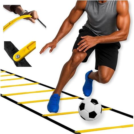 Échelle D'Agilité - 6 Mètres - 12 Barreaux - Pour Entraînement Sportif Football Basket Athlétisme - Portable Avec Sac De Transport - 1 Pièce (1/3)