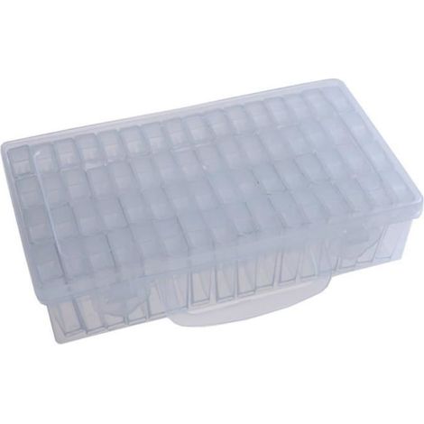 Boîte de rangement organisatrice pour bijoux, 64 flacons amovibles en plastique transparent, rangement Diamond pour ranger et trier vos bijoux et petits accessoires (1/4)
