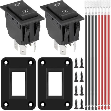 Interrupteur de polarité inverse instantané de 2 pièces 12V 20A DPDT 4 broches 3 positions ON-OFF-ON Interrupteur de bascule de jack d'alimentation Interrupteur de moteur RV KCD2 (1/5)