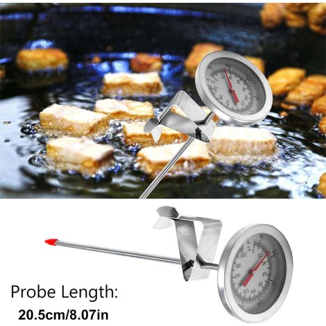 Thermomètre de friture en acier inoxydable pour huile, friteuse, poulet frit, barbecue, jauge de température (1/5)