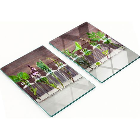 Tableros de vidrio duraderos y elegantes con estampado de plantas en vidrio 2x40x52 cm