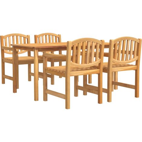 Maison Exclusive - 5-tlg. Garten-Essgruppe Massivholz Teak