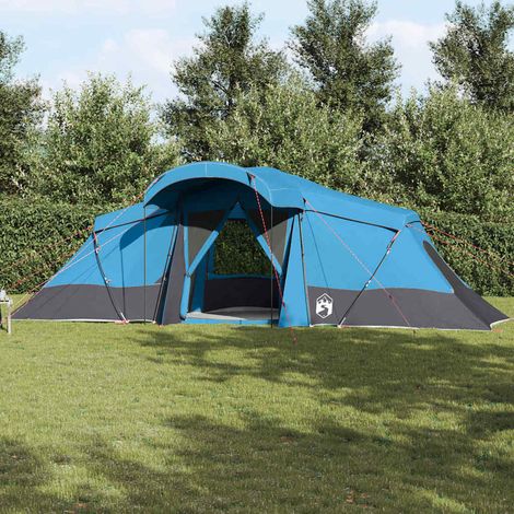 vidaXL Tente familiale 6 personne Bleu et gris (1/5)