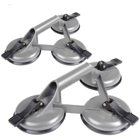 2 Pcs Ventouses 120KG Ventouses sous Vide avec Ventouses Trois Gris pour Carrelage, Verre, Bois