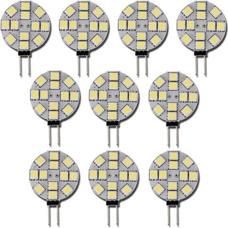 10x Ampoule LED G4 DC 12V Non dimmable Blanc 6000K Ampoule de lumière Remplacement 20W Lampe halogène pour Cuisine Camping-Car RV remorque Bateau