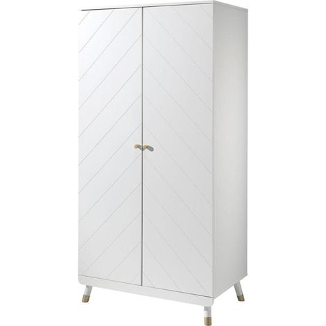 Armoire Enfant 2 Portes "Billy" 200cm Blanc (1/4)