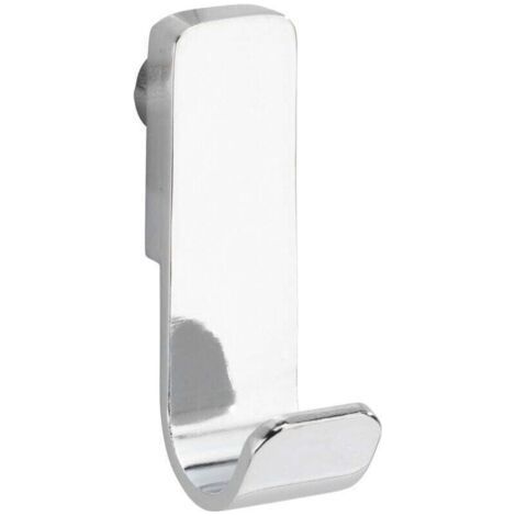 Premium wall hook, set of 2 coat hooks for the entrance or dressing room - towel hook for the bathroom, screws provided, Plastic, 2x7.5x4 cm, Chrome (1/4)