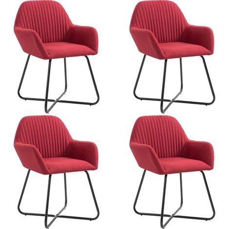 Sillas de comedor 4 unidades de tela color vino tinto vidaXL (1/5)