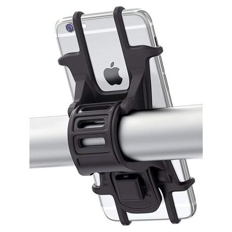 Support Téléphone Vélo - Fixation Silicone Réglable pour Guidon - Compatible Smartphones 4,5 à 6,2 Pouces - Pour Vélo et Moto - 1 Pièce (1/5)