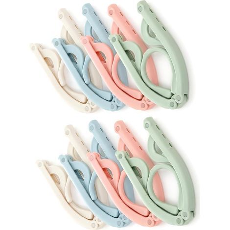 Cintres Pliables Multicolores Lot de 8 en Plastique Antidérapants pour Adultes, Gain de Place pour Voyage, Maison, Hôtel, Camping (1/5)