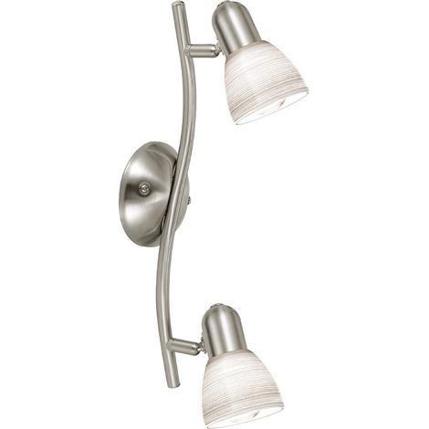 Barra faretti Dakar 2 x 40W E14 Nickel Vetro Bianco