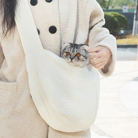 Shoulder Bag for Dogs and Cats,Tianher Portable Hands-Free Breathable Wide Shoulder Pet Carrier, Suitable for Small Dogs and Cats