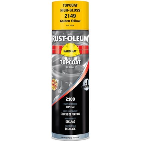 Couche de finition Hard Hat Ral-couleurs jaune or RAL 1004 500ml - RUST-OLEUM - 2149