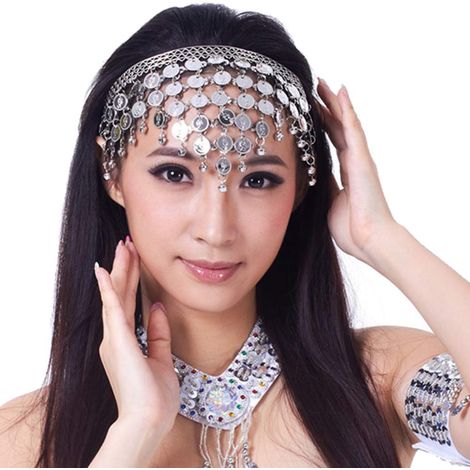 Headband - Tissu Élastique Avec Pièces Métalliques - Pour Danse Du Ventre Costume Tribal Fête À Thème Années 20 - 1 Pièce (1/5)