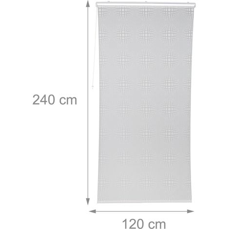 Tenda da doccia a rullo semi-trasparente 245 x 100 x 4,5 cm design moderno salva-spazio in PVC bianco 130014018