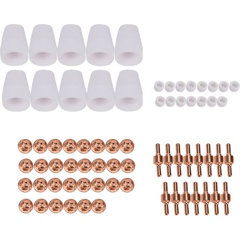 70 pièces d'électrodes, bagues à gaz et écrans plasma pour torches de découpe PT-31 et LG-40 (1/5)